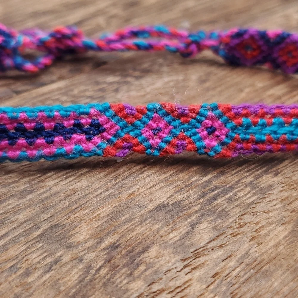 B2836 festive colorful afghan woven‎ bracelet